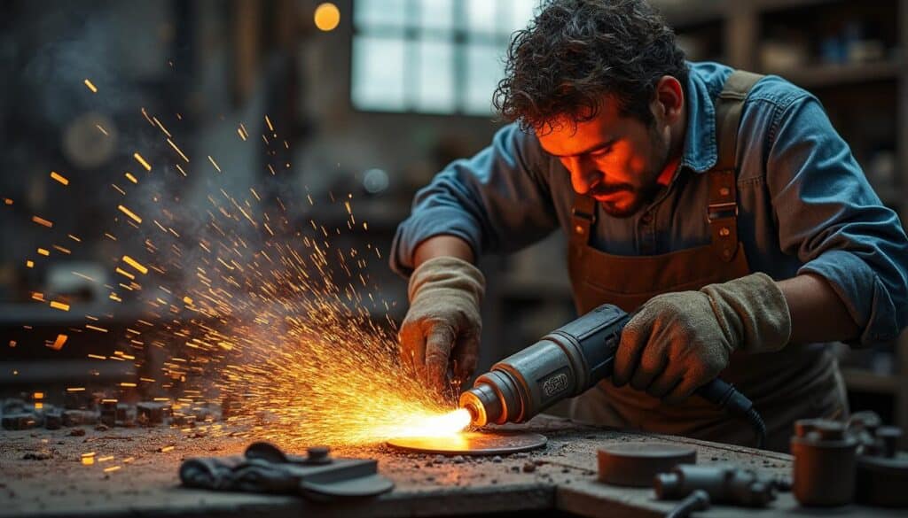 Préparer une poutre métallique à la rénovation avec une meuleuse