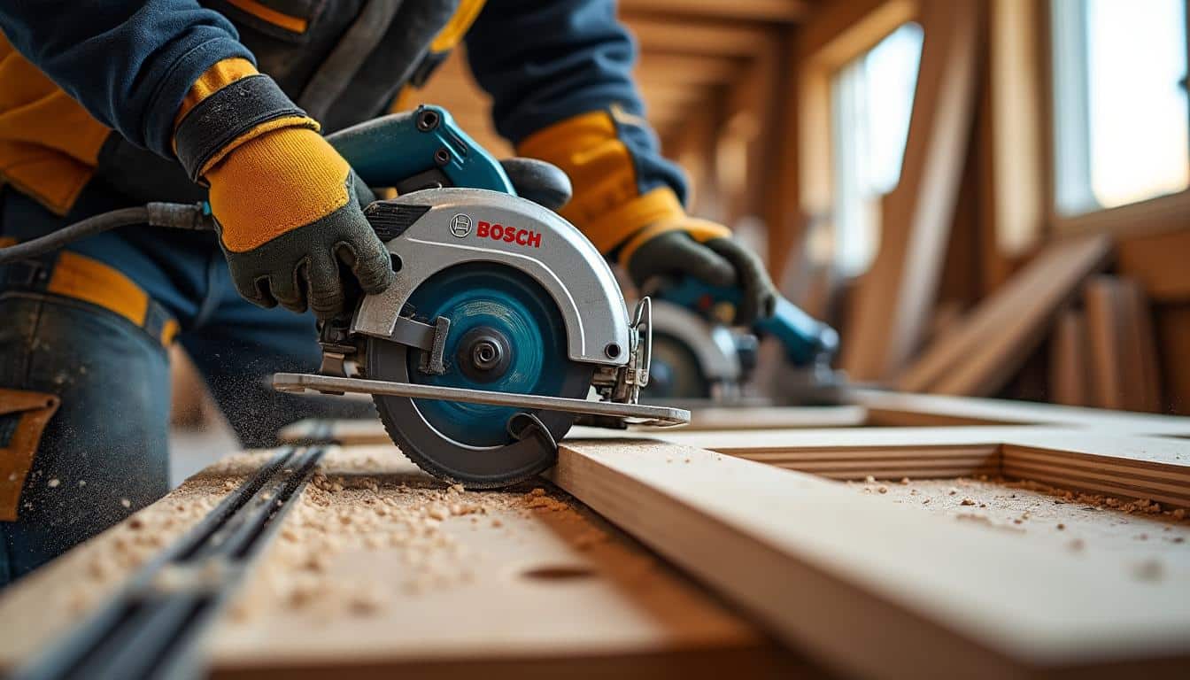 Illustration: Comment le rail de scie circulaire Bosch améliore la précision et la sécurité en coupe