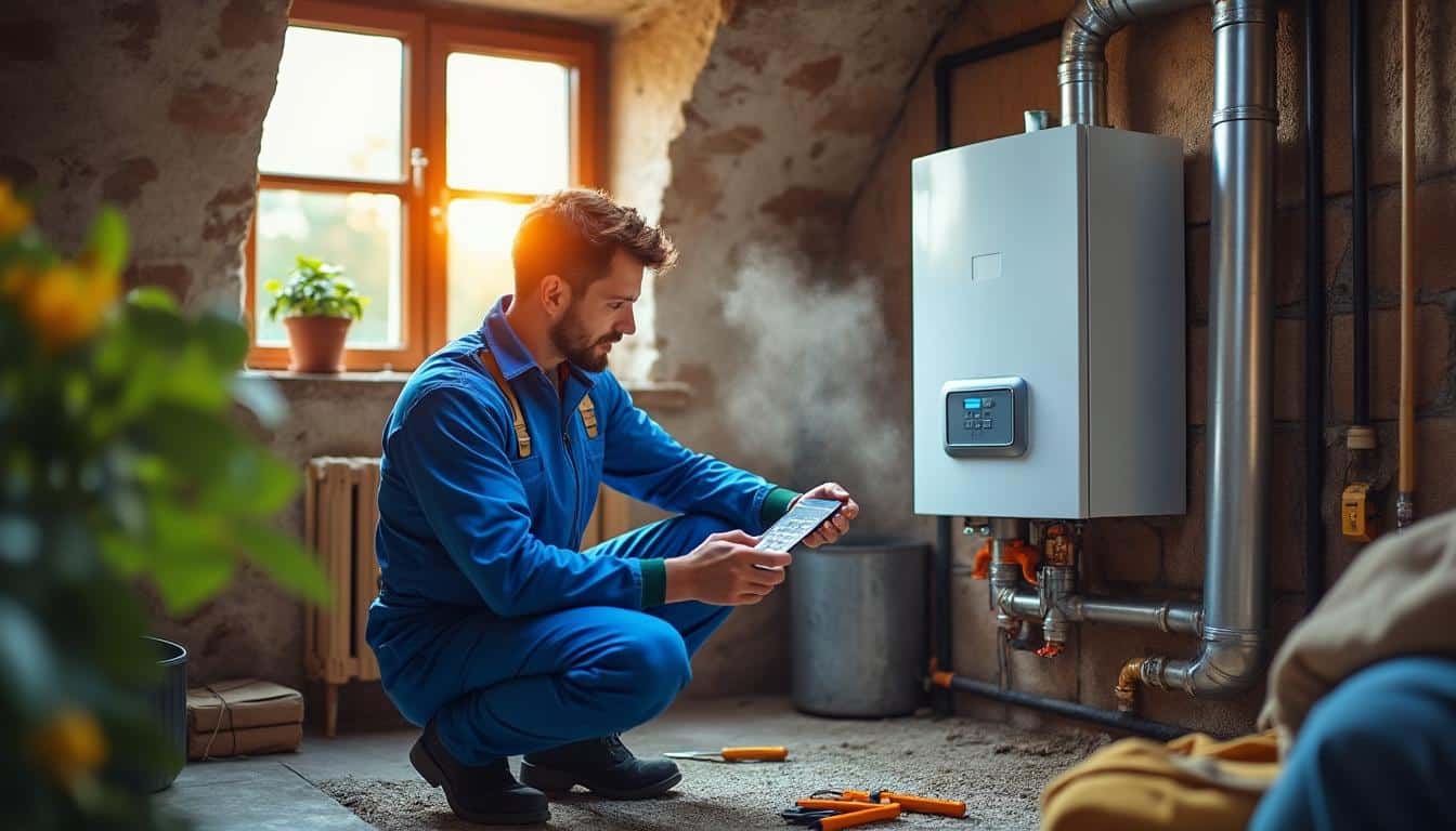 Illustration: Comprendre le fonctionnement d’une chaudière à gaz au sol avec condensation