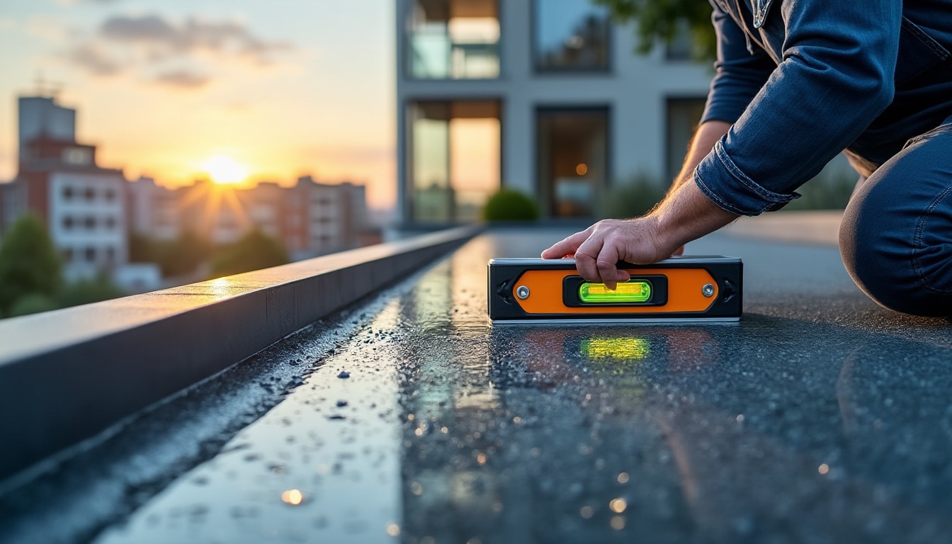 Illustration: Pourquoi la légère inclinaison de votre toiture terrasse est essentielle ?